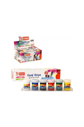 Guaj Boya 6 Renk x 15 ml 1 Paket Guaj Boyası Seti 6 lı Çok Renkli
