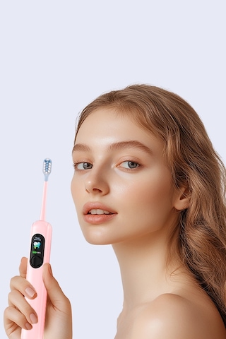 Mioji Oral B8 Care Şarj Edilebilir Diş Fırçası Pembe + 3 Yedek Başlık ve Taşıma Çantası