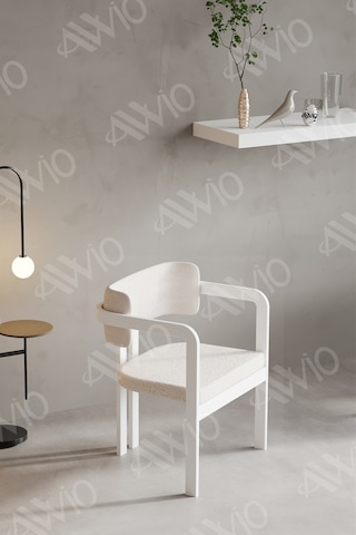 Avvio Trento Tokyo Sandalye Beyaz Mutfak Salon Yemek Odası Sandalyesi Demonte Metal Ayak Krem