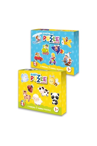 Baby Puzzle Hayvanlar- Baby Puzzle Taşıtlar 2li Set