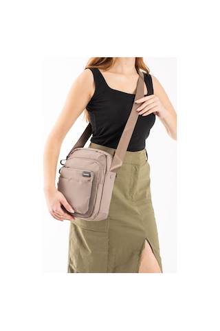 Sanmorris Unisex Çok Bölmeli Fonksiyonel Omuz Çantası - Günlük El Çantası Çok Renklı Sand