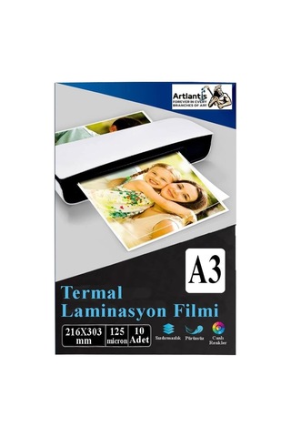 Laminasyon Filmi Parlak A3 10 Lu 1 Paket 125 Mikron Laminasyon Kaplama Pvc Kaplama Poşeti 10 Adet