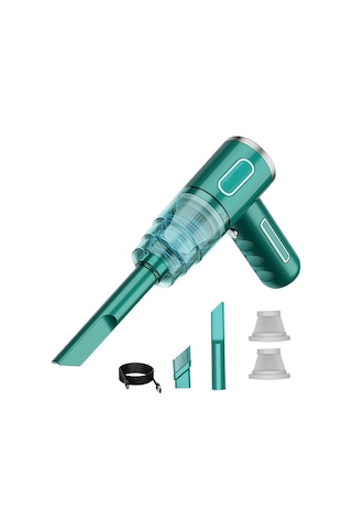 Amigaelegant Araba Elektrikli Süpürgesi Kablosuz El Tipi Elektrikli Süpürge Ev Araba Çift Kullanımlı Yeşil