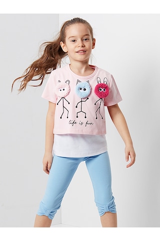 Life Is Fun Kız Çocuk T-shirt Tayt Takım