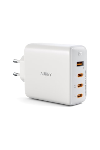 Aukey PA-B7S -WH 100 W Dört Bağlantı Noktalı PD Gan Duvar Şarj Cihazı - Beyaz