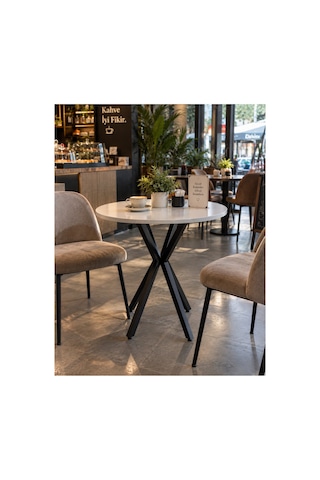 Mutfak Cafe Balkon Bahçe Restoran Yemek Masası 70x70 Siyah Beyaz Yuvarlak Siyah - Beyaz Siyah - Beyaz Mutfak Cafe Balkon Bahçe Restoran Yemek Masası 70x70 Siyah Beyaz Yuvarlak Siyah - Beyaz Siyah - Beyaz