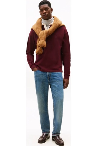 Tommy Hilfiger Peached Crest Solıd, Xıh Bordo Erkek Sweatshirt