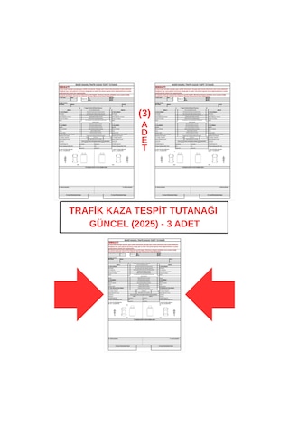 Trafik Kaza Tesit Tutanağı Güncel 2025 - 3 Adet