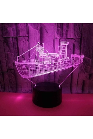 Goldenqian Çocuklar Için Tekne Desen Lambası 3d Gece Lambası, 16 Renk Değiştirme Ve Uzaktan Kumandalı 3d Illüzyon Lambası, Erkekler Ve Kızlar Için Doğum Günü Hediyesi Sx1kh5 Siyah