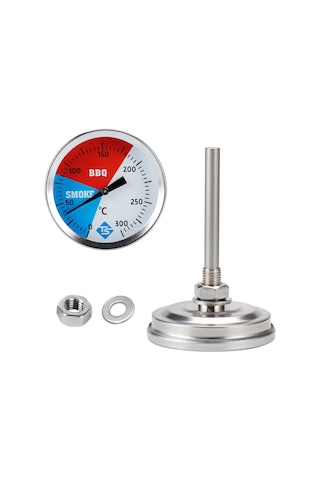 Dofolink 0-300 C Doğru Okuma Isı Ölçer, 304 Paslanmaz Çelik, Mangal-fırın-uçak Kullanıma Uygun, Kolay Kurulum, Round Dial