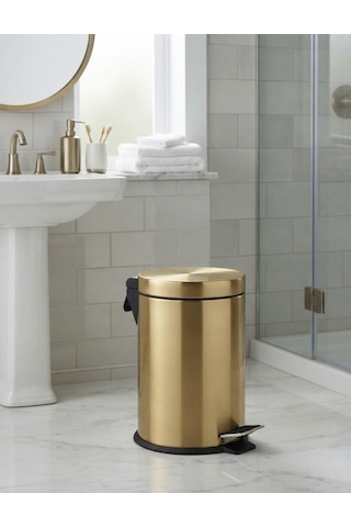 Mutfak /banyo Pedallı Çöp Kovası 5 Lt Altın