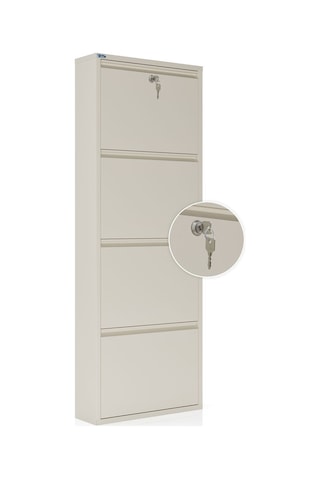 Ceha Kilitli 4'lü Metal Ayakkabılık Krem - K.AYK-4 /AB1013/KL Krem