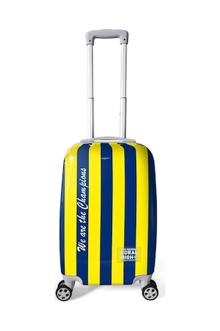 Coral High Sarı Lacivert Çubuklu Kabin Boy Valiz 50cm 16562 Çok Renkli