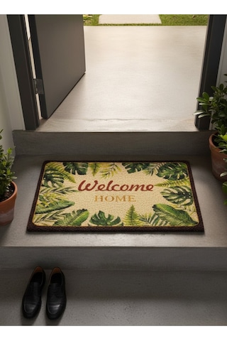 Hijyenik Kıvırcık Paspas 40x60 Cm - Islaklık Emici Kapı Önü Paspası Ekru
