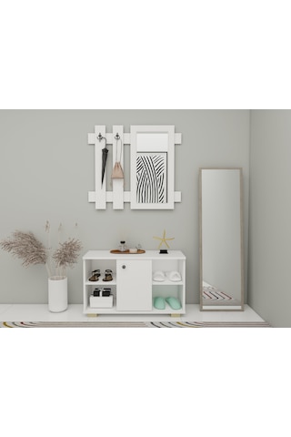 Edessa Ayakkabı/antre Hol Dolabı Beyaz Renk Beyaz