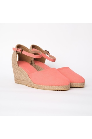 Star Tombis Gerçek Elişi Nar Çiçeği Bilekten Bantlı Topuğu Açık Keten Espadril Dolgu Topuk Handmade Nar Çiçeği Narçiçeği