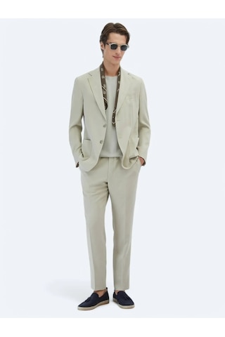 Kip Bej Düz Modern Fit Takım Elbise Bej