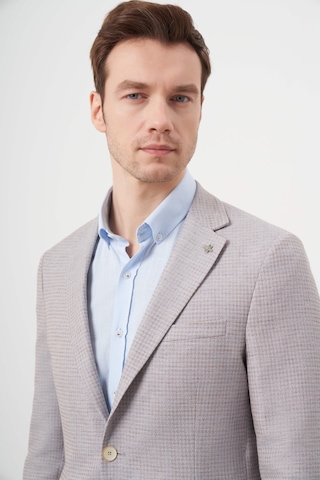Morven Erkek A. Mavi Dokuma Slim Fit Torba Cep Mono Yaka Spor Ceket Açık Mavi