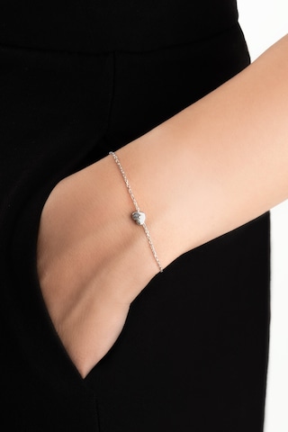 Little Love 18 Ayar Beyaz Altın Kaplama 19 Cm Gümüş Bileklik Rodyum