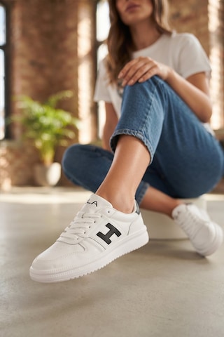 Ayakkabı Fuarı Elit Asqla1457 Kadın Klasik Sneaker Beyaz - Siyah