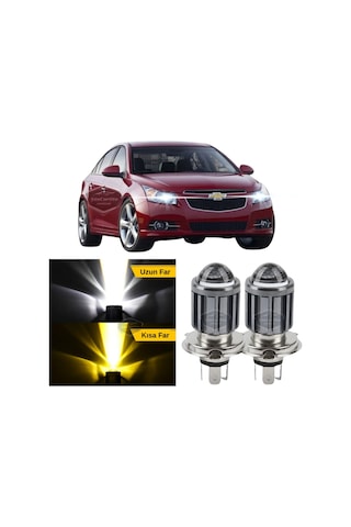 Chevrolet Cruze 2008-2016 Uyumlu Mercekli Far Ampulü Led Xenon Çift Renk Sarı-beyaz Far Şimşek Etki Csp Led Lamba LED Far 53784650