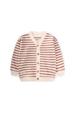 Cigit Çizgili Hırka 2-10 Yaş Kahverengi Kahve