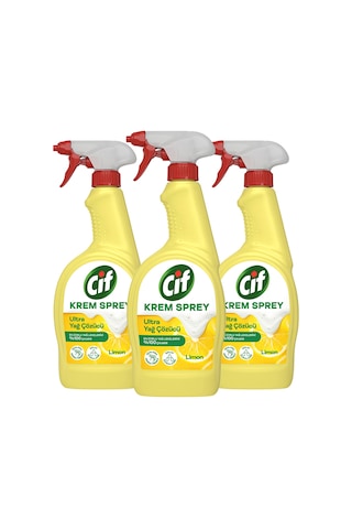 Cif Yüzey Temizleyici Krem Sprey Ultra Yağ Çözücü 3 x 750 ML