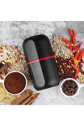 Ranyeek Ev İçi Elektrikli Çekirdek Değirmeni - Çelik Kabuklu, 30000r/dak Hızlı, Kahve, Baharat, Fıstık İçin - Siyah Avrupa Standartı Siyah