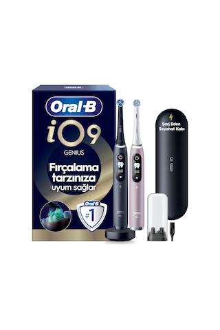 Oral-b İo9 Şarjlı/elektrikli Diş Fırçası, 2'li Set, Rose Quartz &amp Siyah, 2 Fırça Başlığı, Hızlı Manyet Diğer