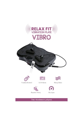 Relax Vibro Vibration Plate Egzersiz Ve Titreşimli Basen Karın Kol Bacak Spor Aleti Siyah