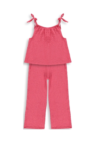 K26y289-1 Civil Girls Fiyoklu 2-5 Yaş Takım - Kırmızı Nar