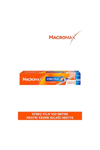 Streç Film 100 Metre, Pratik Kesme Bıçağı Hediyeli, Büyük Ekonomik Boy, Pvc Içermez