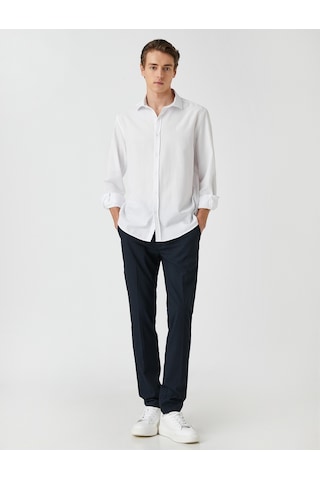 Koton Basic Gömlek Klasik Manşet Yaka Uzun Kollu Dar Kesim Non Iron Beyaz 3sam60138hw 3SAM60138HW000 Beyaz