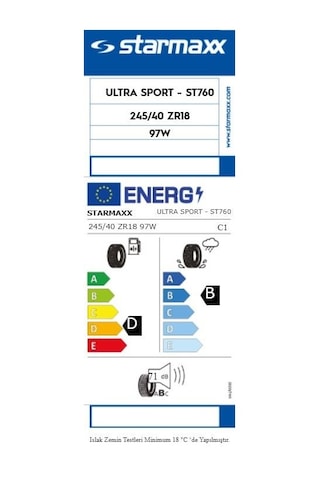 Starmaxx 245/40 R18 Tl 97W Reinf Ultrasport St760 Yaz Lastiği 2024