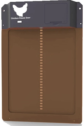 Otomatik Tavuk Kümesi Kapı Açacağı Akülü Işık Algılama Kontrolü Su Geçirmez Pet Brown