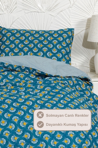 Elart Castor Nevresim Takımı King Size 240x220 Cm Yeşil Yeşil