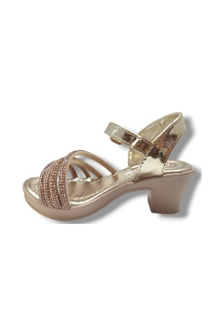 Yıldız Bebe 484-25 Taşlı Topıklu Kız Çocuk Sandalet 31-36 Altın