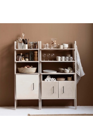 Woodesk Alba, Ahşap, 140x75, Kitaplık Ve Raf Ünitesi Natural Renk