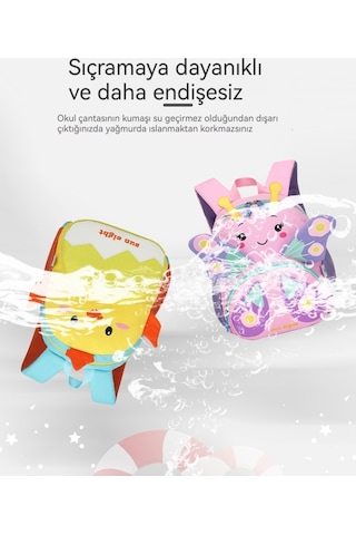 Oloey Anaokulu Okul Çantası Sevimli Karikatür Kelebek Okul Çantası