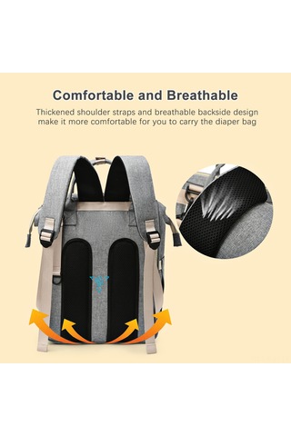 Jeehugo Erkek- Kadın Kullanıma Uygun Sıcaklık Saklama Özelliği Çocuk Bakıcısı Sirt Çantası, Usb Şarj Portlu, Su Geçirmez Nilon, Bebek Arabasına Takılabilir, Siyah Siyah
