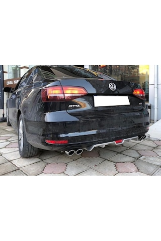 Vw Jetta Uyumlu Mk6 Fl Gri Difüzör 4 Krom Egzoz Görünümlü Difizör Arka Ek Body Kit 2015-2018