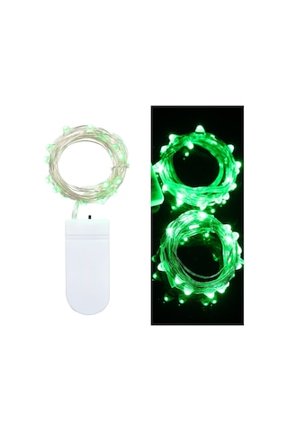 Symbee 2 Metre Yeşil Led Işık Zinciri, Taşınabilir Bakır Tel, Ip65 Su Geçirmez, Pil Gereklidir Pil Dahil Değil Yeşil