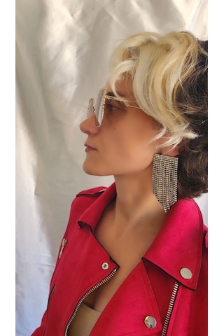 Eva Takı Fenomen Sallantılı Taşlı Gece Abiye Küpe 40130278 Çok Renkli