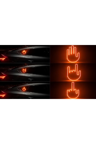 Uzaktan Kumandalı El Orta Parmak Led Araba İçin Led Işık
