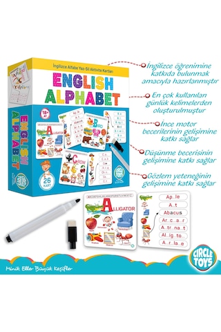 Circle Toys İngilizce Alfabe Yaz-Sil Aktivite Kartları CIRCLE 033