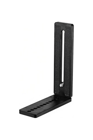 Fosenze Küçük Boy Siyah Alüminyum L Tipi Dikey Çekim Plakası - Evrensel Uyumlu, Mini Altıgen Anahtar Dahil Siyah