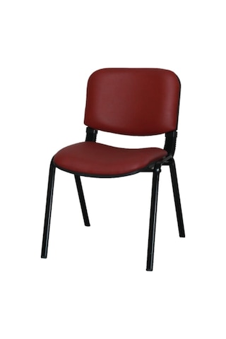 Ofiscombin Ofis Büro Bekleme Misafir Çalışma Konferans Koltuğu Form Sandalye Bordo Deri 00047499864