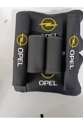 Opel Uyumlu Oto Boyun Yastığı +emniyet Kemer Pedi+kapı Tutma Kolu Koruyucu Sarı