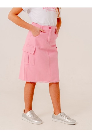 Kız Çocuk Kargo Keten Etek 2959 Pembe