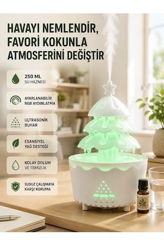 Znv Zenvia Mey İthalat Rgb Aydınlatmalı Şans Ağacı Aromaterapi Difüzörü 250 Ml Hava Nemlendirici Znv2025 Cmn